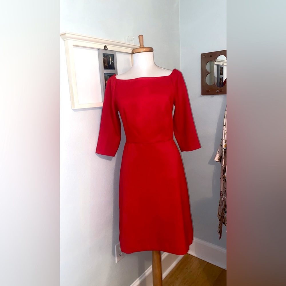 Ann Taylor Solid Red Dress